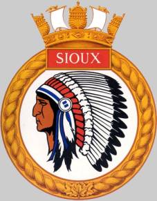 dd 225 hmcs sioux crest insignia patch badge destroyer royal canadian navy v-class