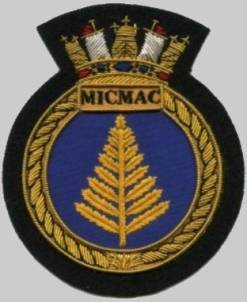 HMCS Micmac DDE-214 R-10 badge crest patch insignia