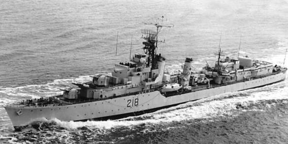 DDE-218 R-04 HMCS Cayuga UK Tribal class destroyer Royal Canadian Navy