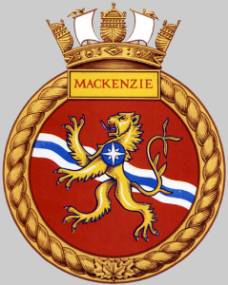 dde 261 hmcs mackenzie crest insignia patch badge destroyer escort royal canadian navy