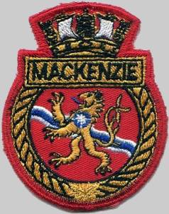 dde 261 hmcs mackenzie patch insignia crest badge destroyer escort royal canadian navy