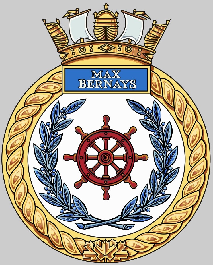 aopv-432 hmcs max bernays insignia crest patch badge harry dewolf class arctic offshore patrol vessel ncsm royal canadian navy 03x