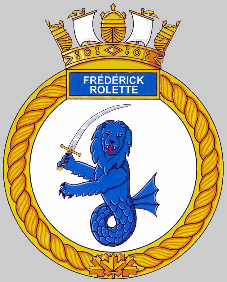 aopv-434 hmcs frederick rolette insignia crest patch badge harry dewolf class arctic offshore patrol vessel ship 02x