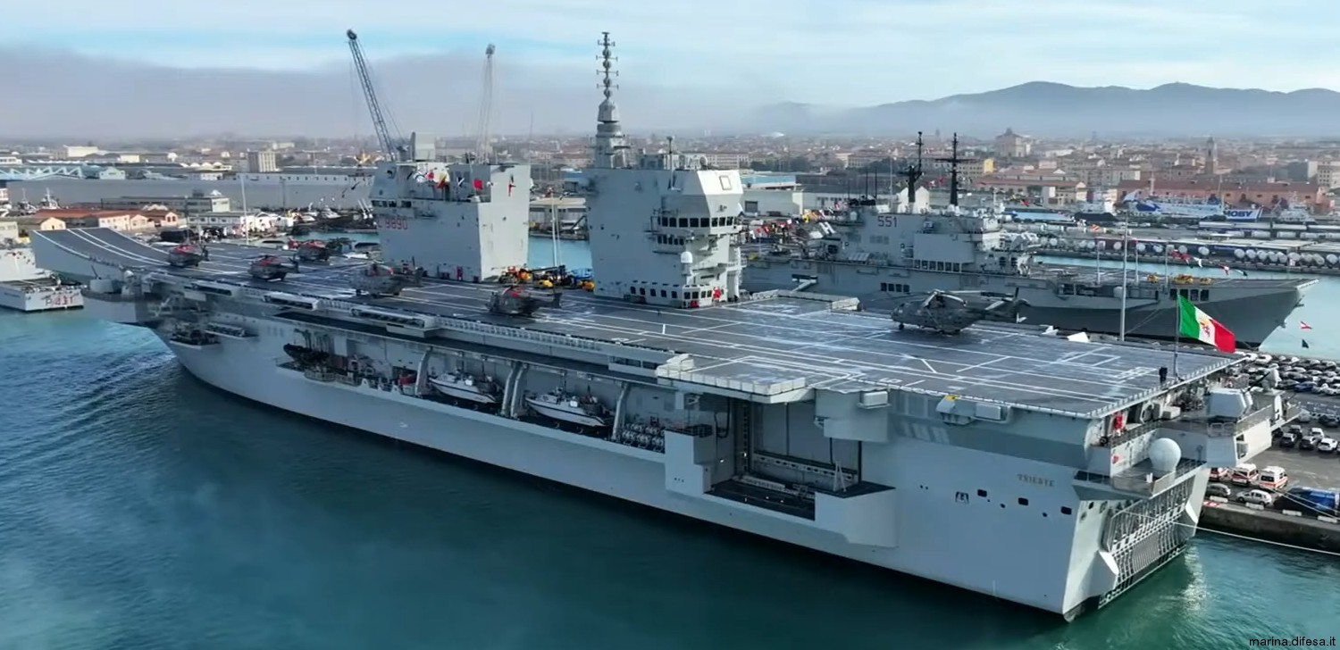 its trieste l9890 nave lhd landing ship helicopter dock italian navy marina militare fincantieri 22x