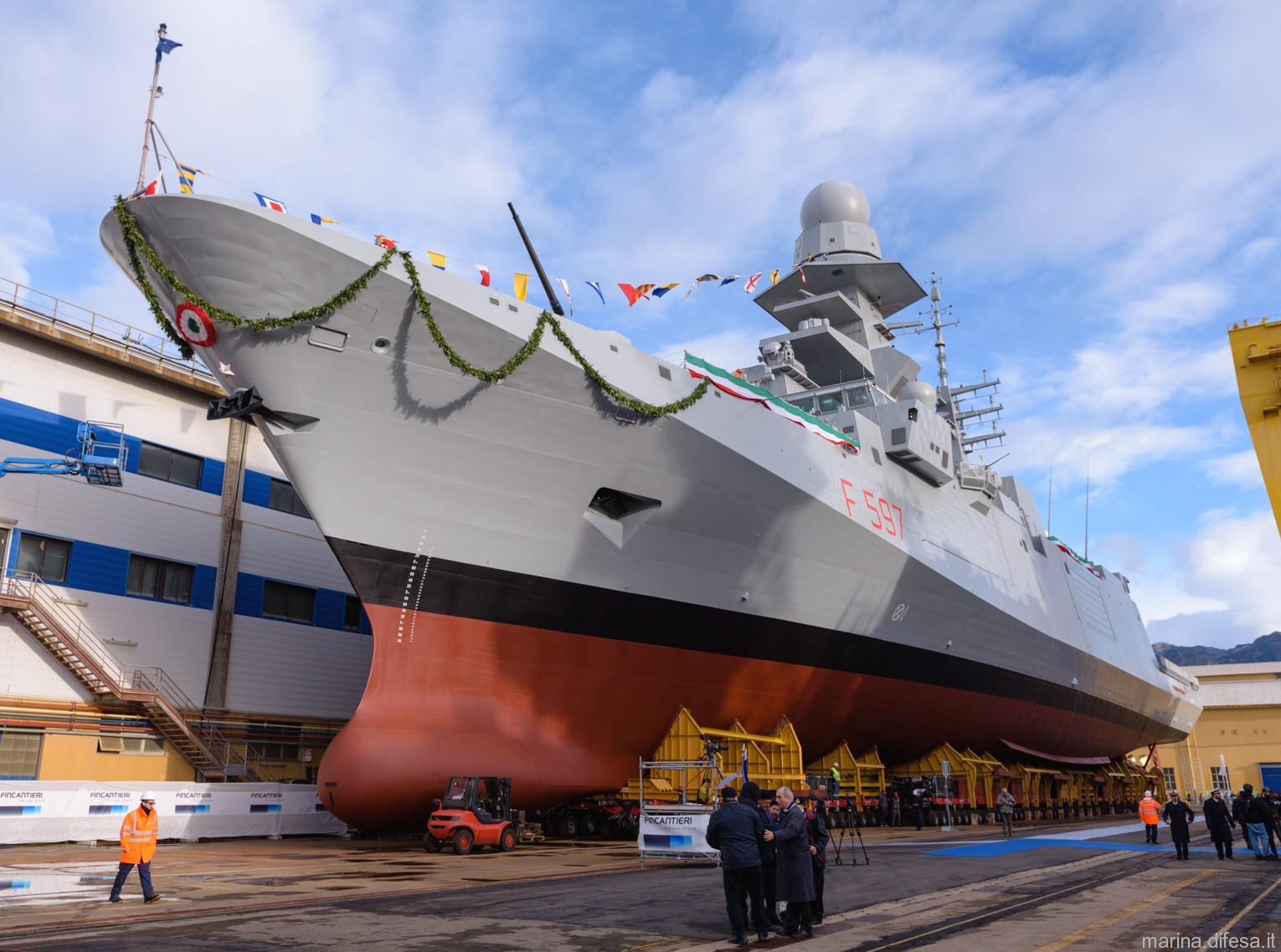 f-597 antonio marceglia its nave bergamini fremm class guided missile frigate italian navy marina militare 06 christening ceremony