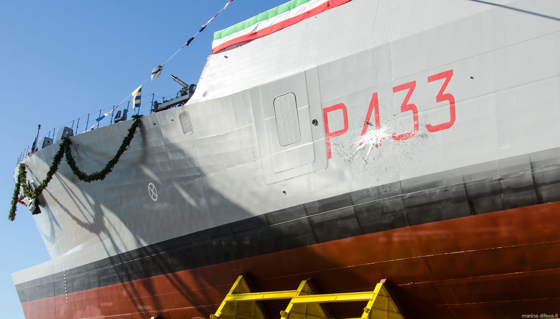 p-433 marcantonio colonna its nave thaon di revel class offshore patrol vessel opv ppa itlian navy marina militare christening 04