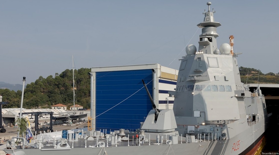 p-435 ruggiero di lauria its nave thaon di revel class offshore patrol vessel opv ppa italian navy marina militare launching muggiano fincantieri 04ax