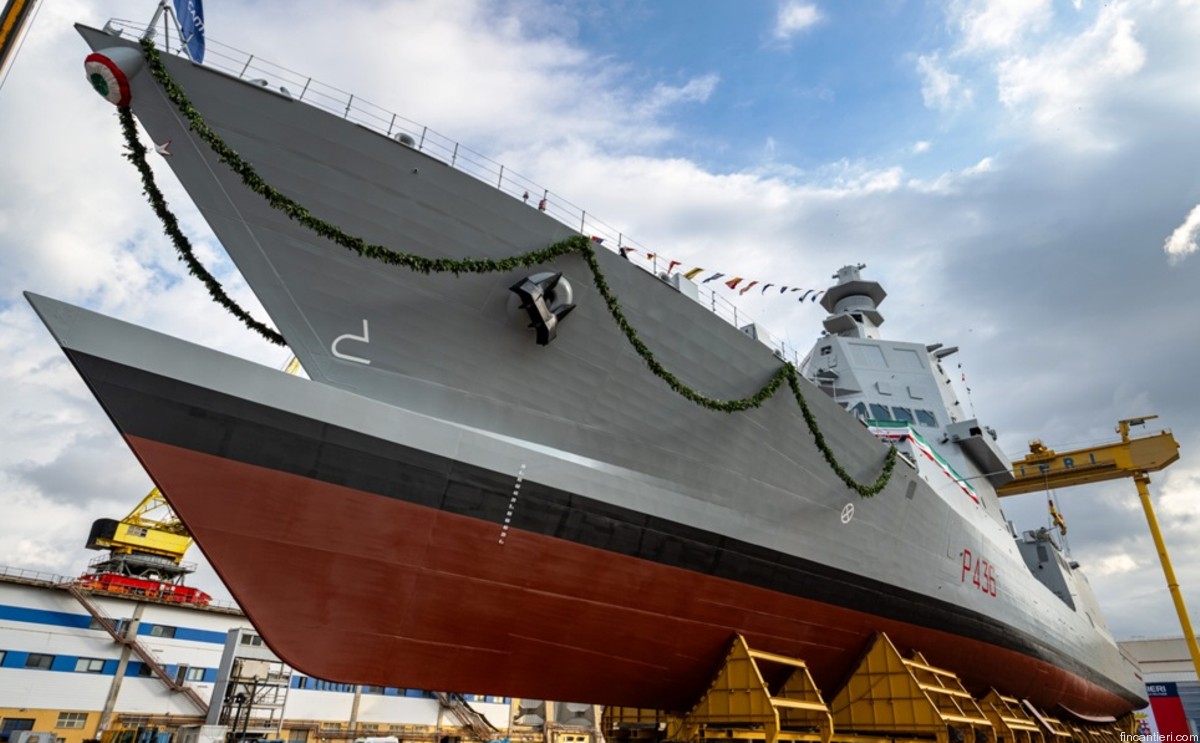 p-436 domenico millelire its nave thaon di revel class offshore patrol vessel opv ppa italian navy marina militare fincantieri launch 10x