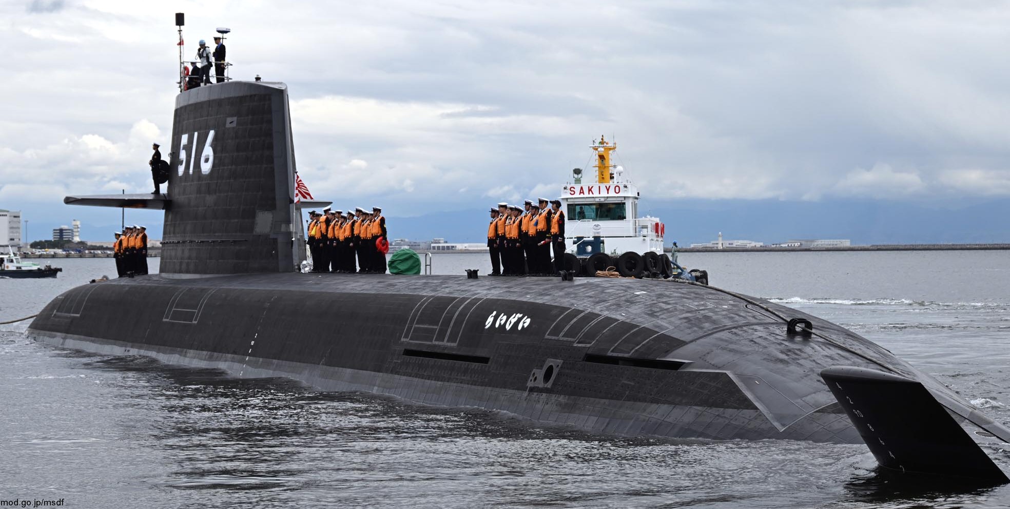 ss-516 js raigei taigei 29ss class attack submarine ssk aip japan maritime self defense force jmsdf commissioning 05