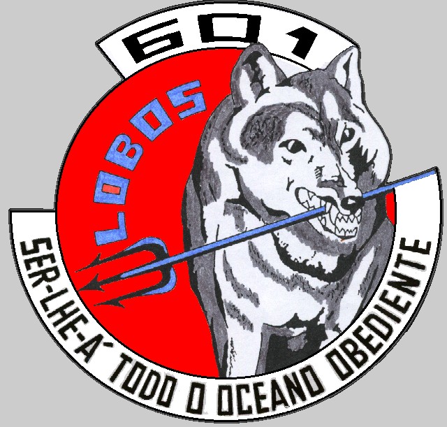 601 squadron lobos insignia crest patch badge portuguese air force forca aerea maritime patrol