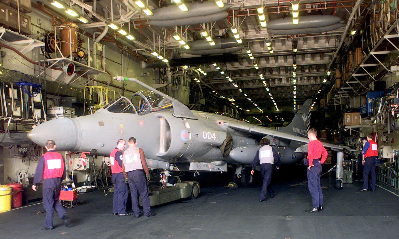 r06 hms illustrious invincible class aircraft carrier royal navy 37 hangar deck