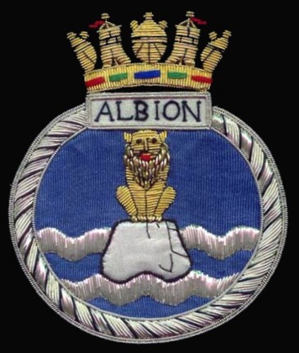 l14 hms albion insignia crest patch badge amphibious transport dock assault ship landing platform lpd royal navy 02p