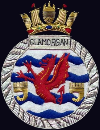 d 19 hms glamorgan insignia crest patch badge