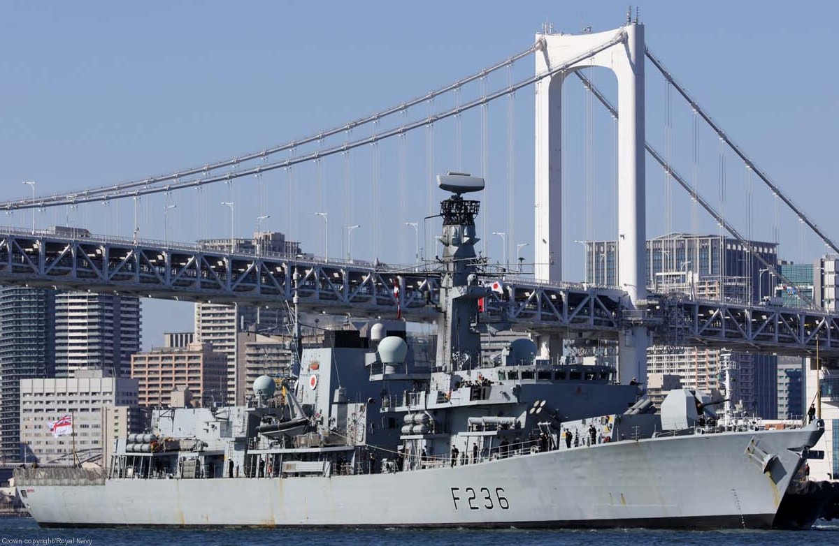 f-236 hms montrose type 23 duke class guided missile frigate ffg royal navy 33 tokyo japan