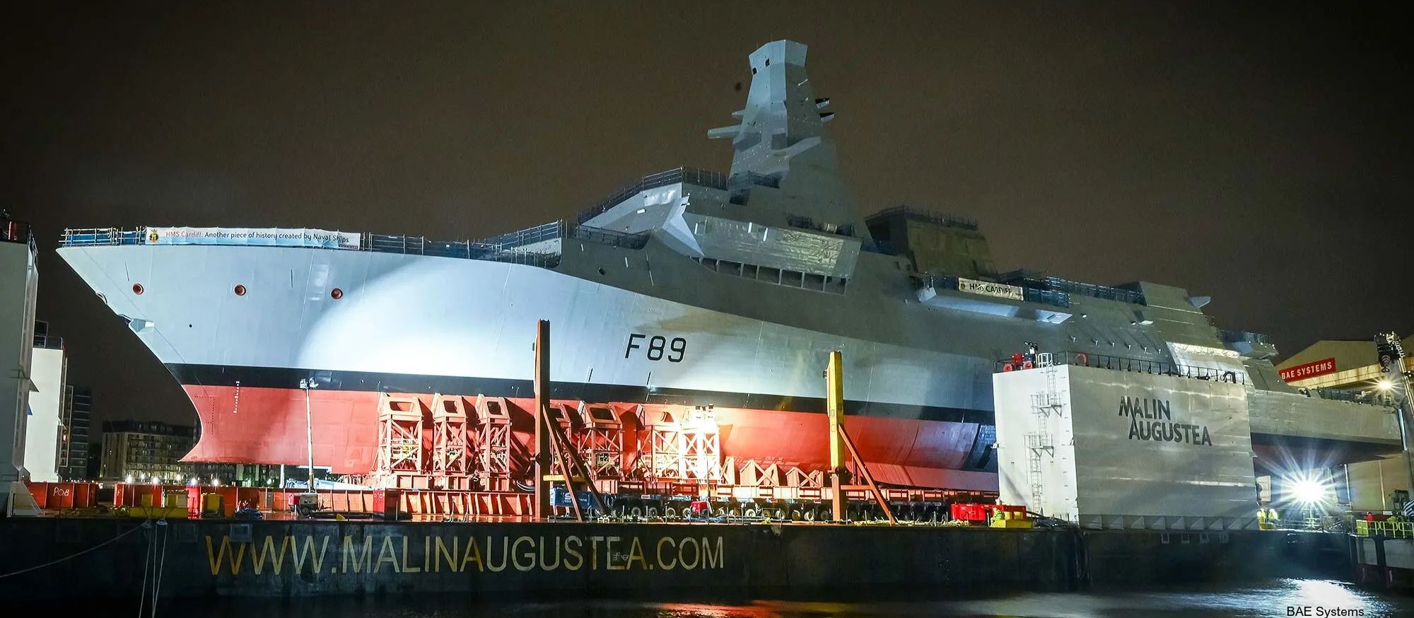 f-89 hms cardiff type 26 city class missile frigate global combat ship royal navy launching bae systems 2024 03