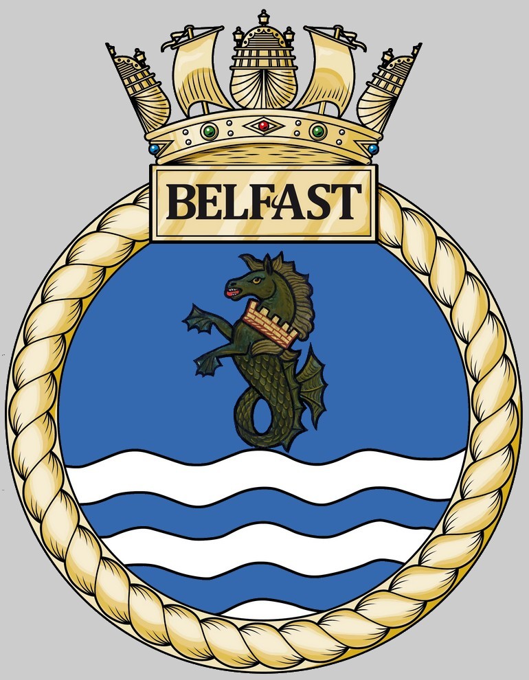 f-90 hms belfast insignia crest patch badgectype 26 city class frigate ffg global combat ship royal navy x