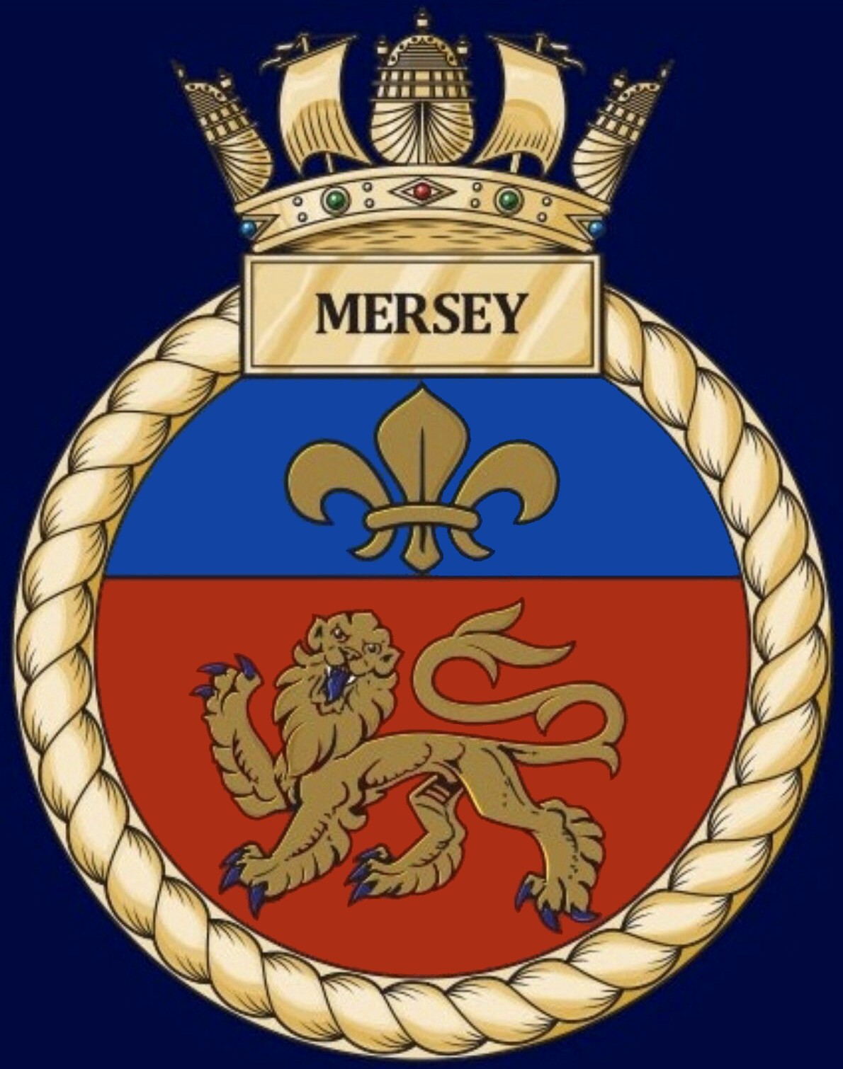 p283 hms mersey insignia crest patch badge river class offshore patrol vessel opv royal navy 03c