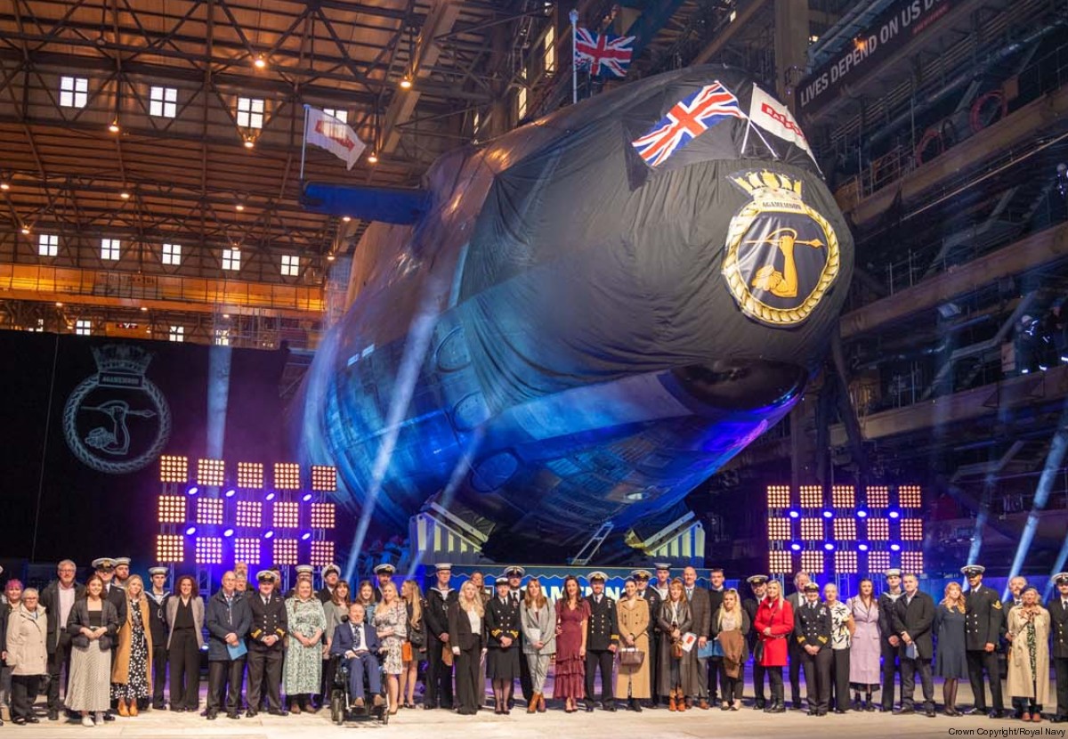 s124 hms agamemnon astute class attack submarine royal navy christening 06