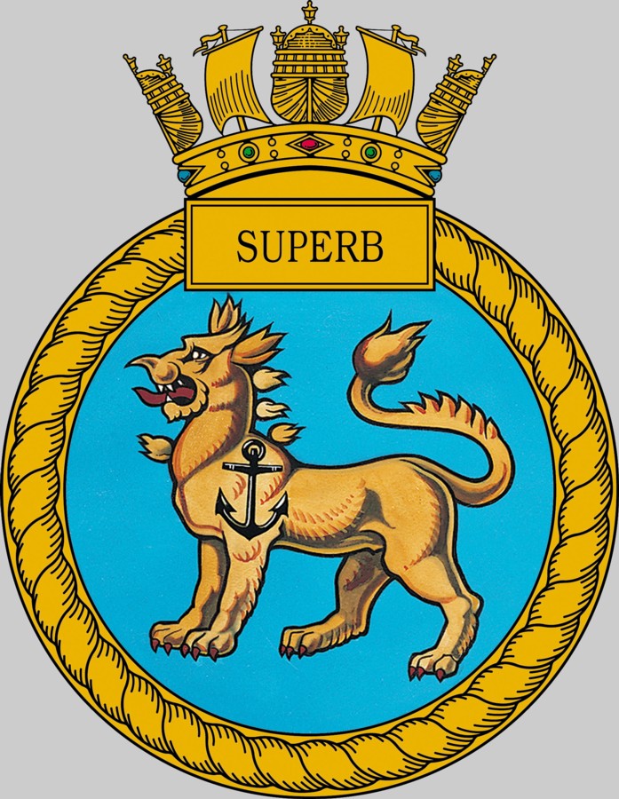 s109 hms superb insignia crest patch badge swiftsure class attack submarine ssn royal navy 02c