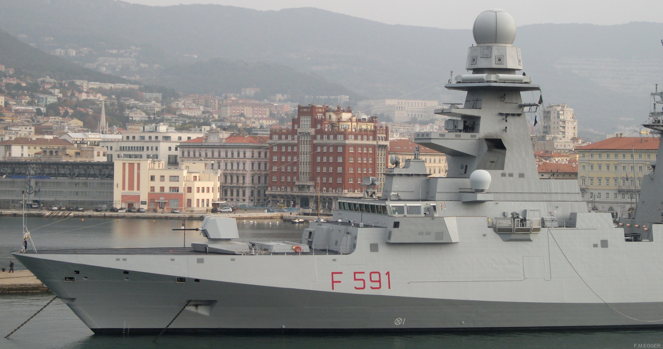 f-591 virginio fasan its nave bergamini fremm class guided missile frigate italian navy marina militare x06 trieste port