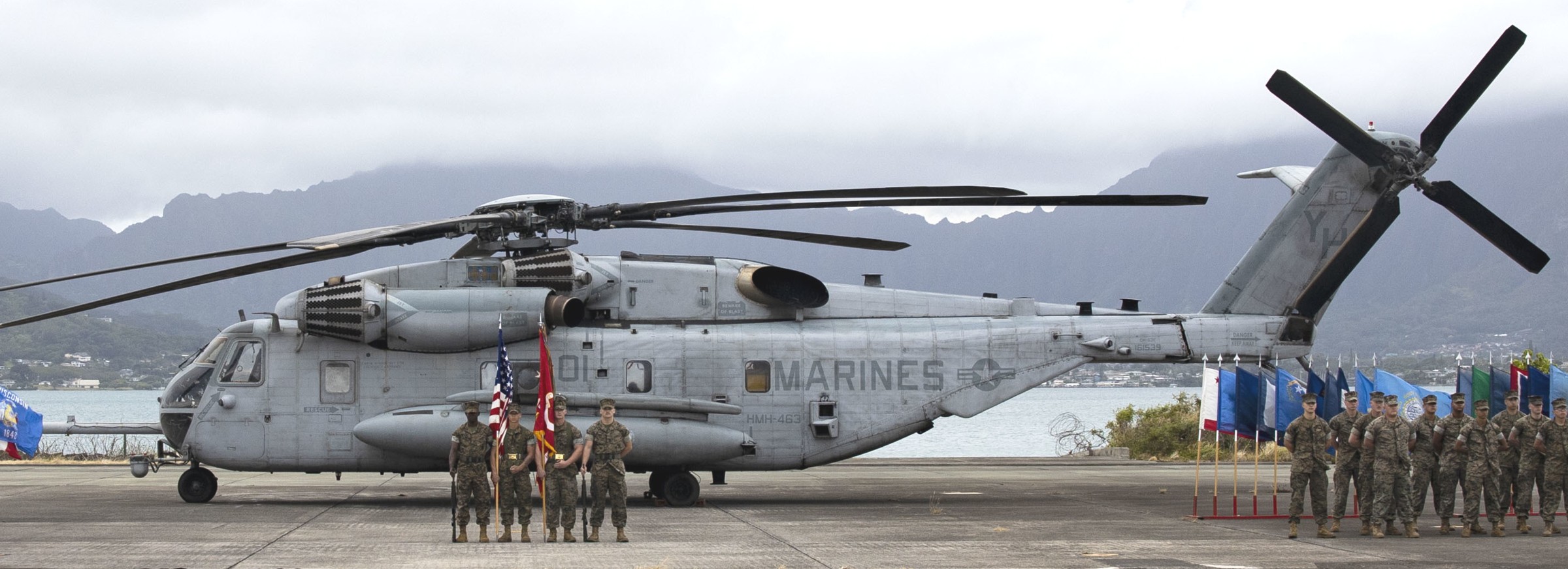 hmh-463 pegasus ch-53e super stallion marine heavy helicopter squadron deactivation kaneohe bay hawaii 2022 