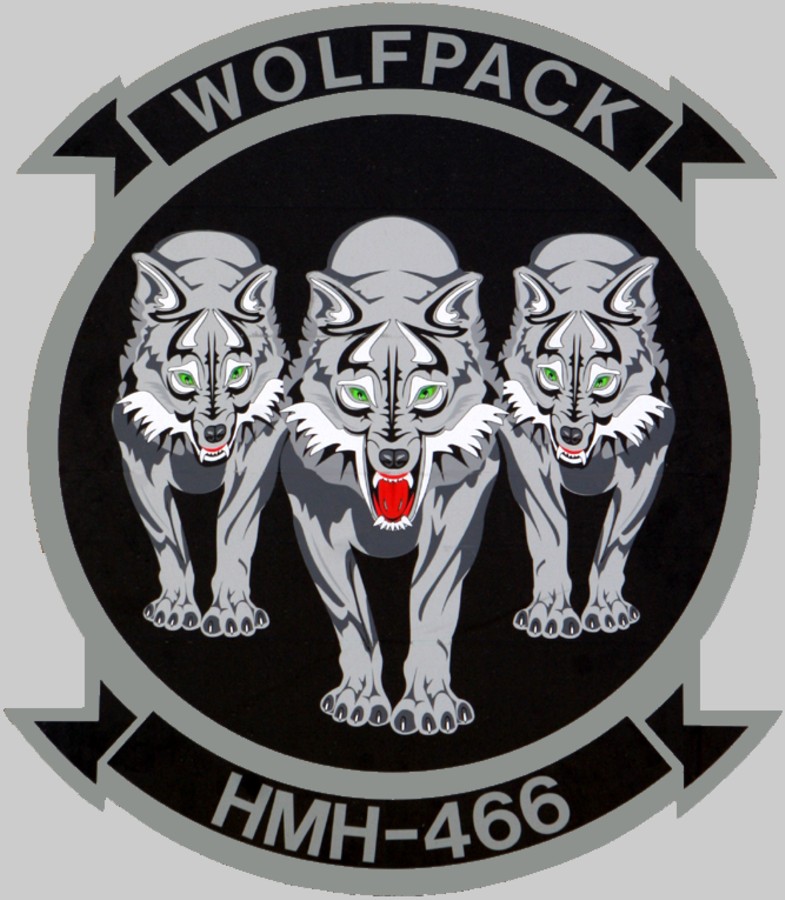 hmh-466 wolfpack insignia crest patch badge ch-53e super stallion marine heavy helicopter squadron usmc 02x