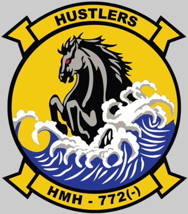 hmh-772 hustlers insignia crest patch badge ch-53e super stallion marine heavy helicopter squadron usmcr 03x