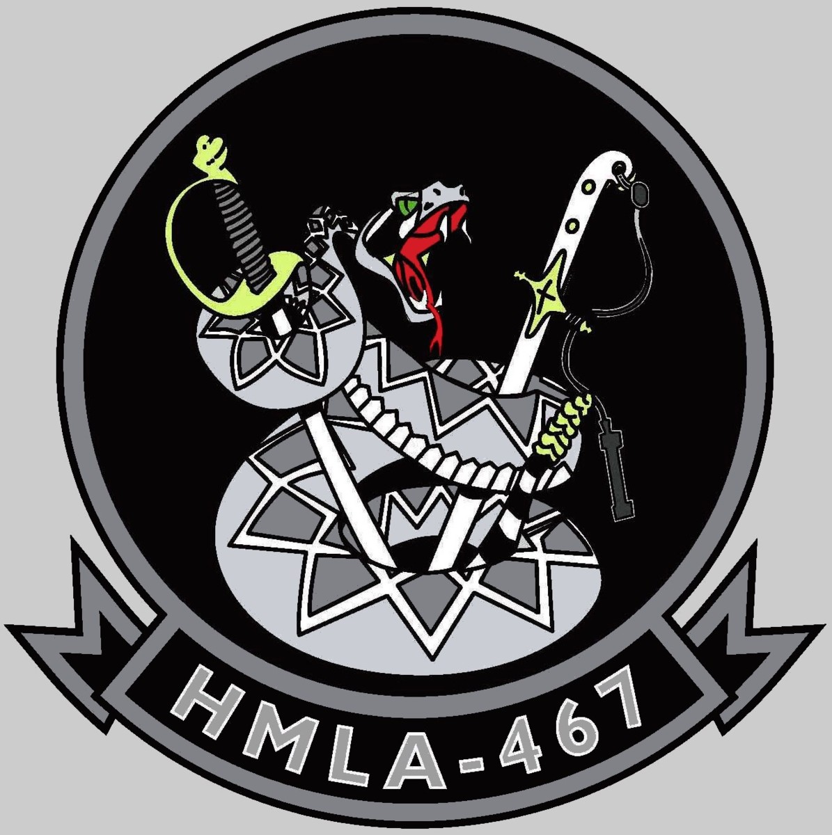 hmla-467 sabers insignia crest patch badge marine light attack helicopter squadron 03cr