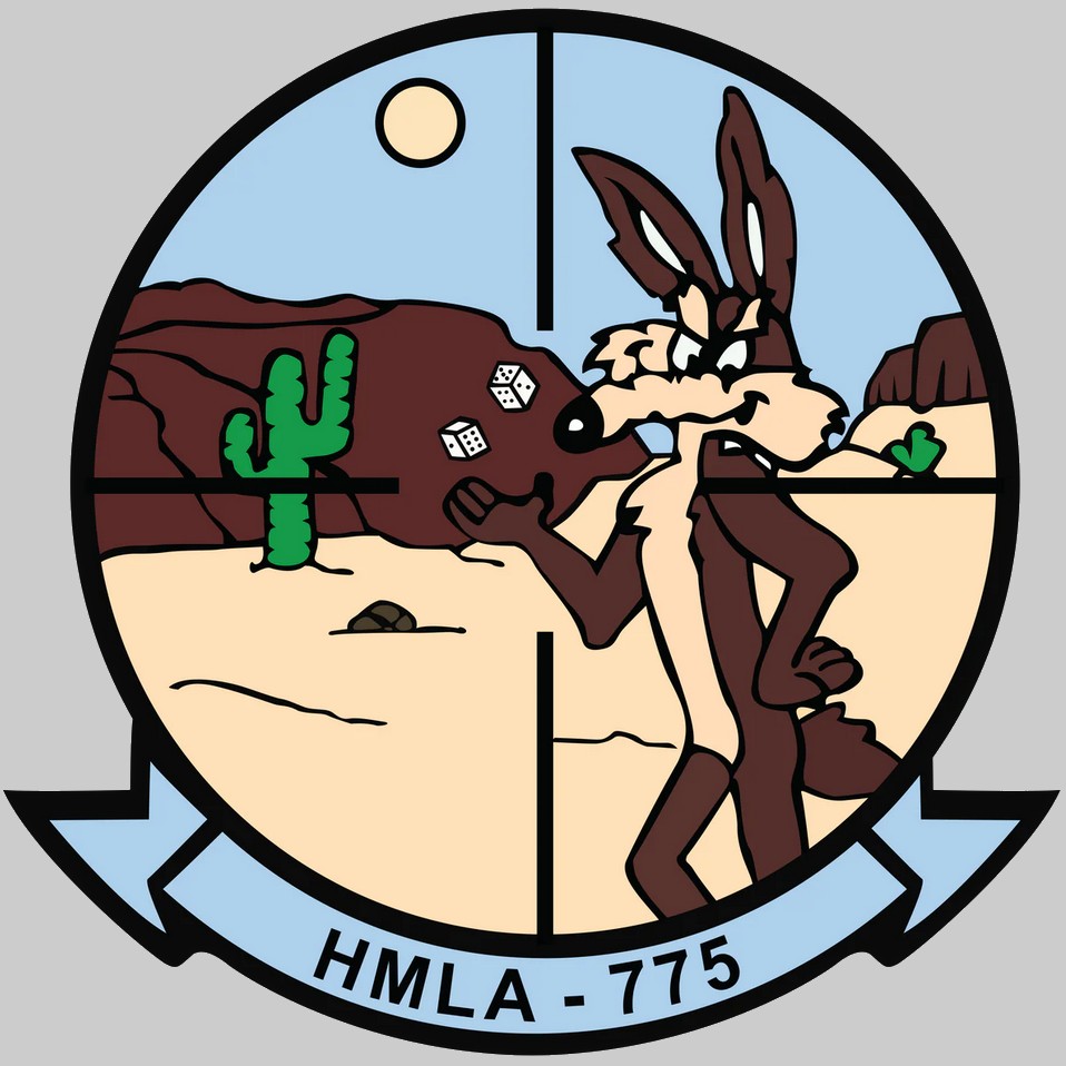 hmla-775 coyotes insignia crest patch badge marine light attack helicopter squadron usmc 02ax