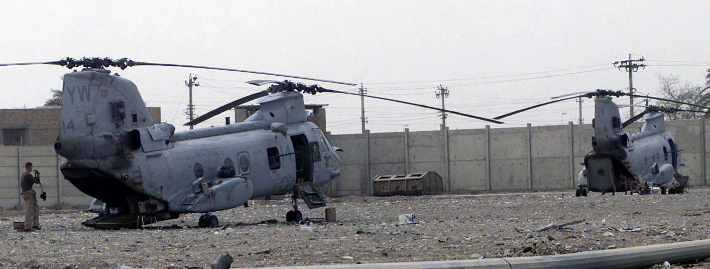 hmm-165 white knights ch-46e sea knight marine medium helicopter squadron usmc iraqi freedom 2003 09