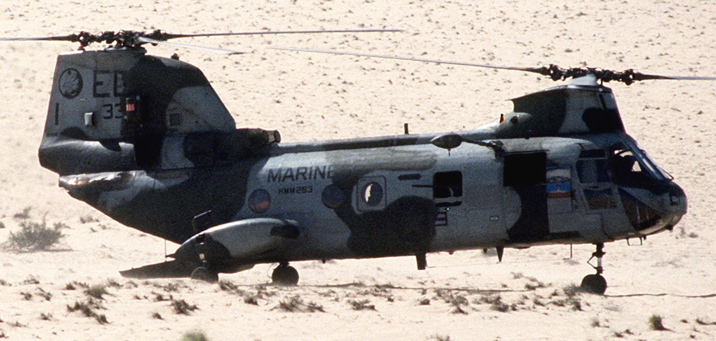 hmm-263 thunder chickens ch-46e sea knight marine medium helicopter squadron usmc operation desert shield 38