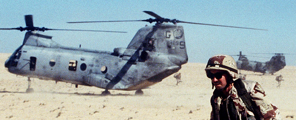 hmm-263 thunder chickens ch-46e sea knight marine medium helicopter squadron usmc desert shield 1990 39