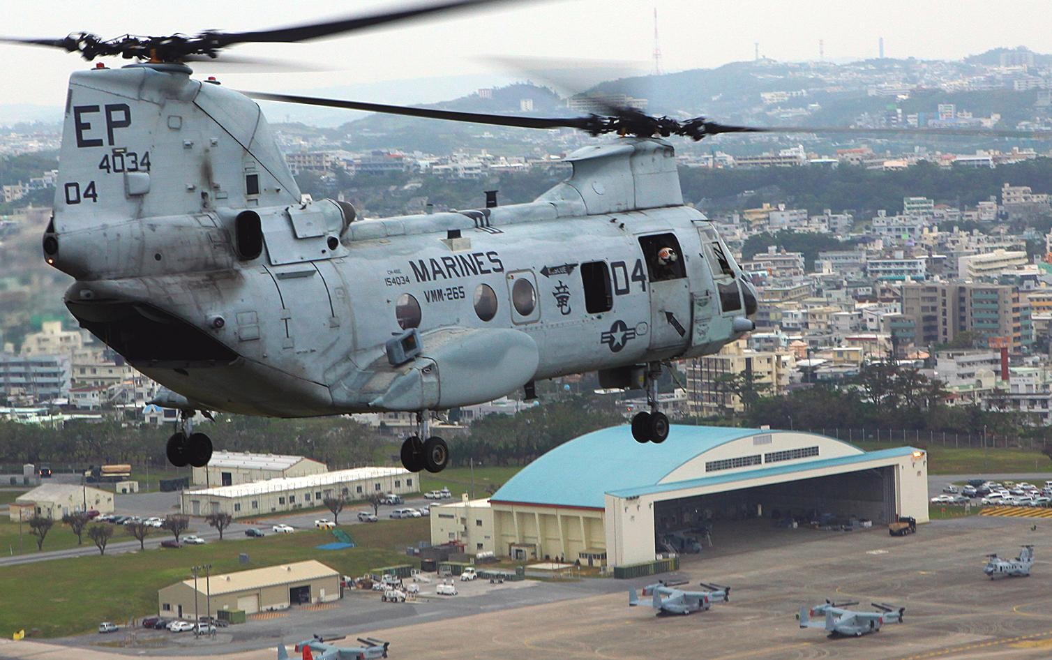 hmm-265 dragons ch-46e sea knight marine medium helicopter squadron usmc mcas futenma japan 52