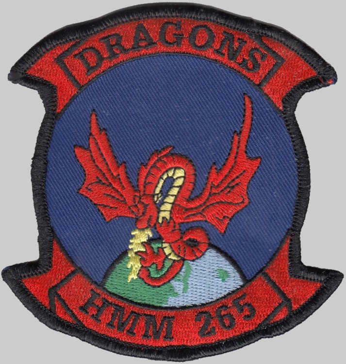 hmm-265 dragons insignia crest patch badge ch-46e sea knight marine medium helicopter squadron usmc 03xx