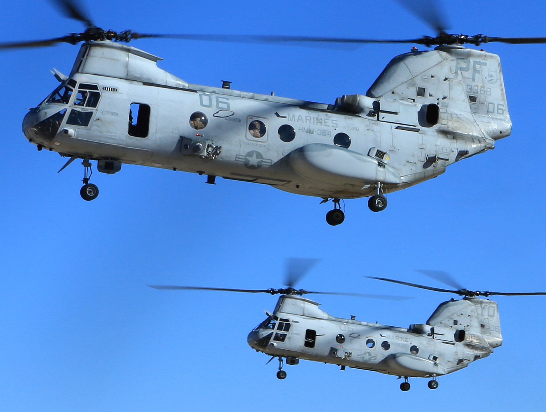 hmm-364 purple foxes ch-46e sea knight marine medium helicopter squadron exercise steel knight mcagcc twentynine palms california 55