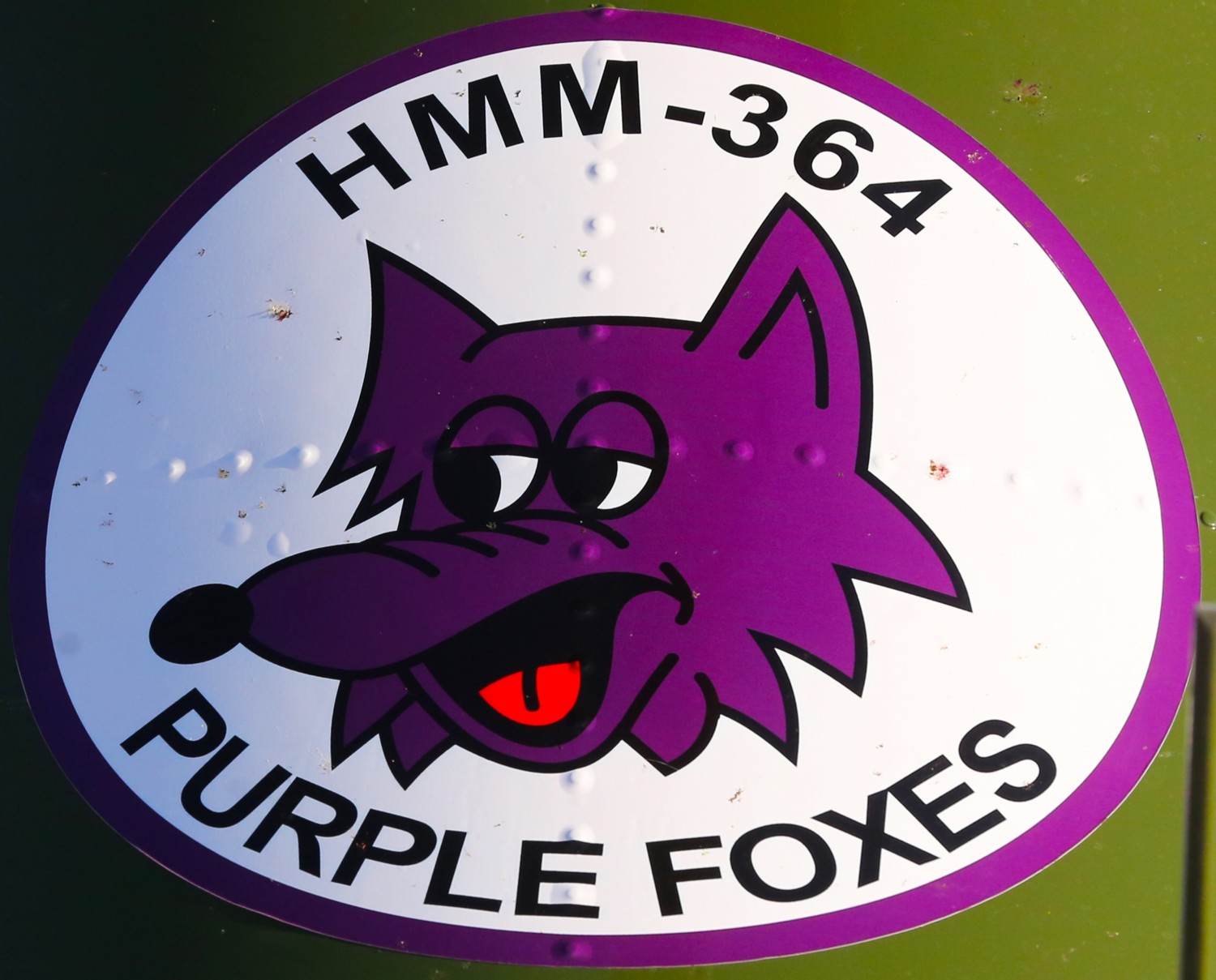 hmm-364 purple foxes insignia crest patch badge ch-46e sea knight marine medium helicopter squadron usmc 04c