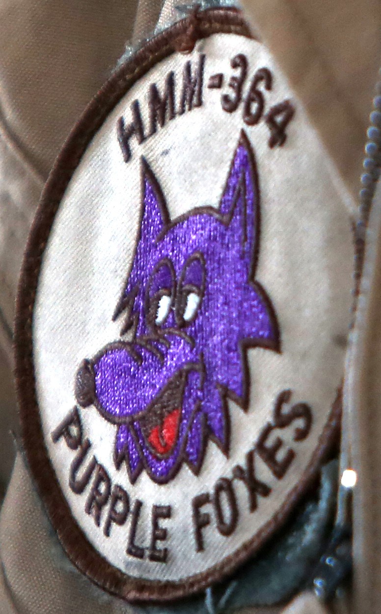 hmm-364 purple foxes insignia crest patch badge ch-46e sea knight marine medium helicopter squadron usmc 03p