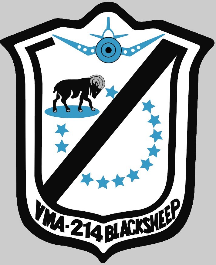 vma-214 black sheep crest insignia patch badge av-8b harrier marine attack squadron usmc 02x