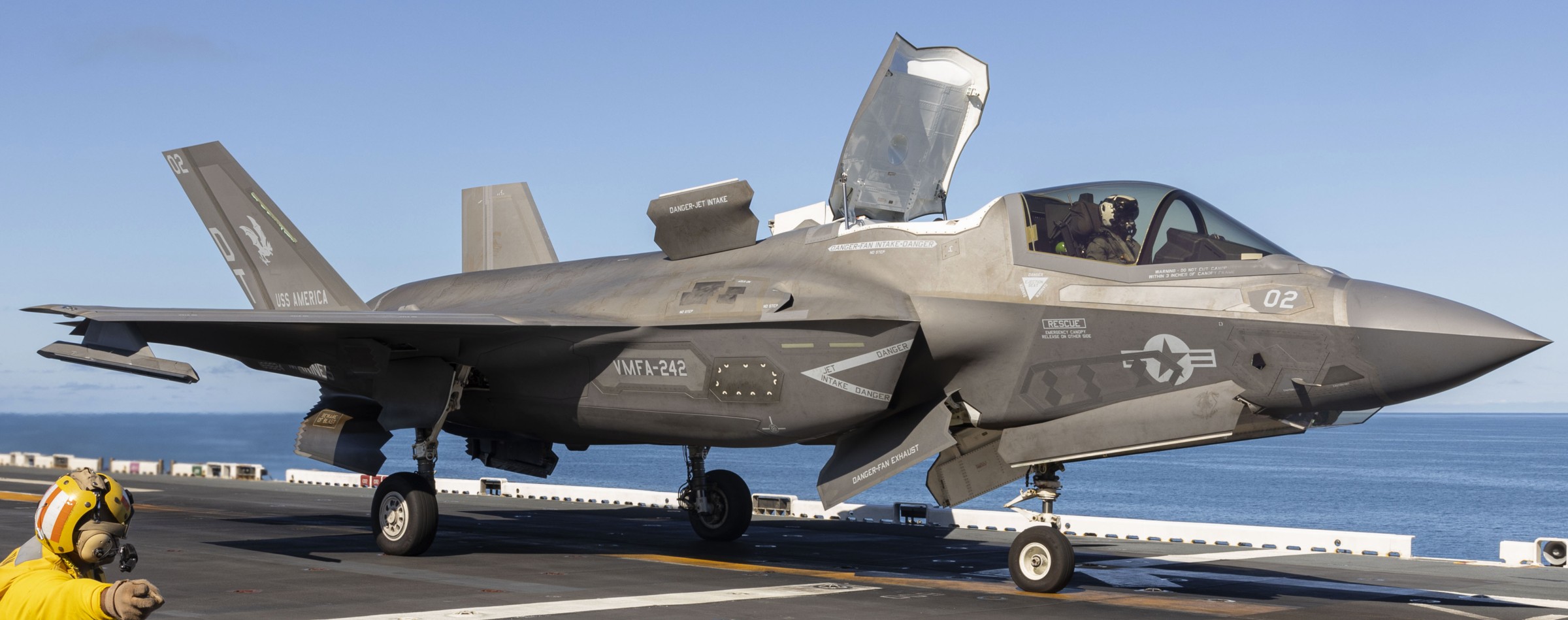 vmfa-242 bats marine fighter attack squadron f-35b lightning ii lha-6 uss america 2023 84