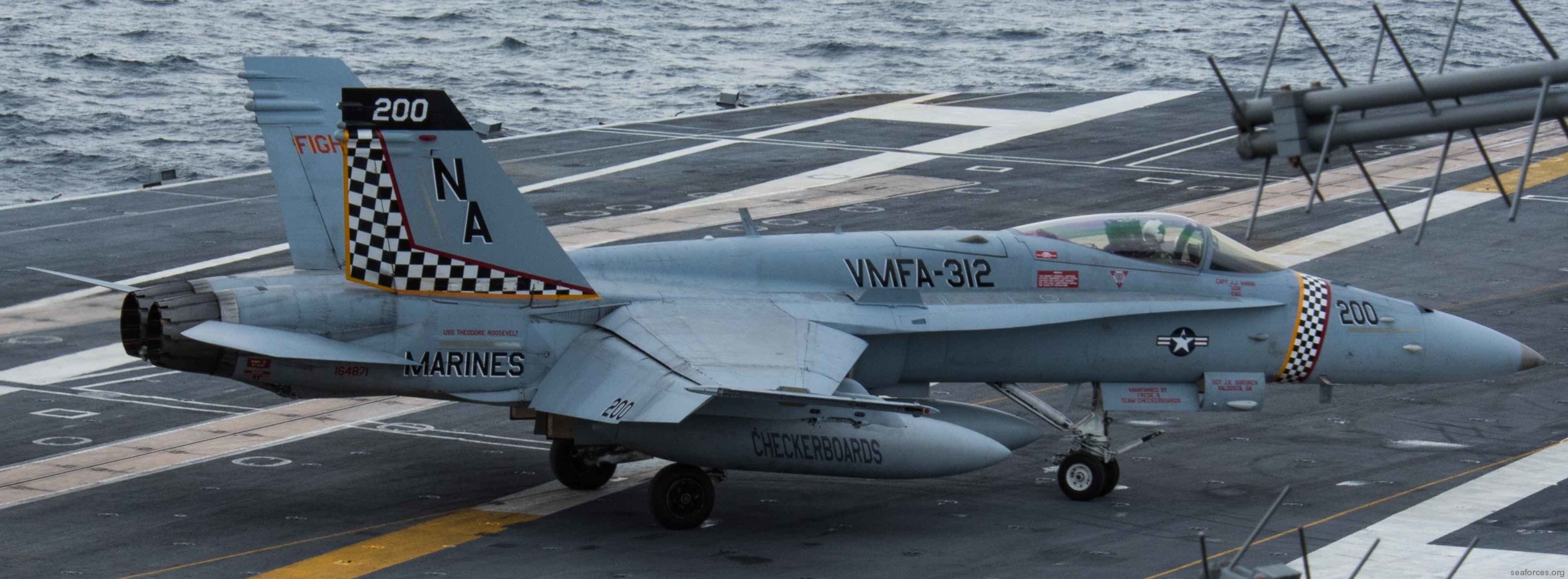 vmfa-312 checkerboards marine fighter attack squadron usmc f/a-18c hornet cvw-17 uss theodore roosevelt cvn-71 111