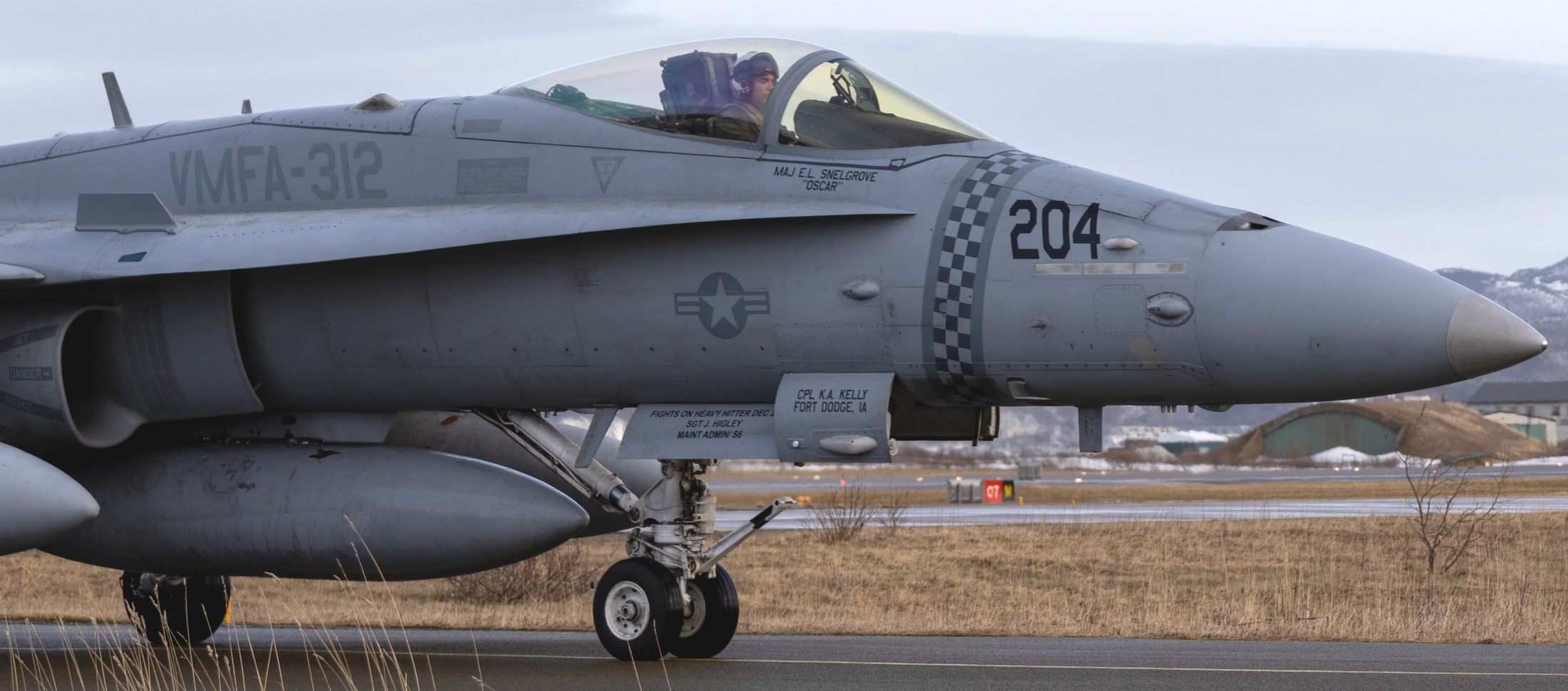 vmfa-312 checkerboards marine fighter attack squadron f/a-18c hornet nato exercise cold response 2022 bodo air atation norway 152