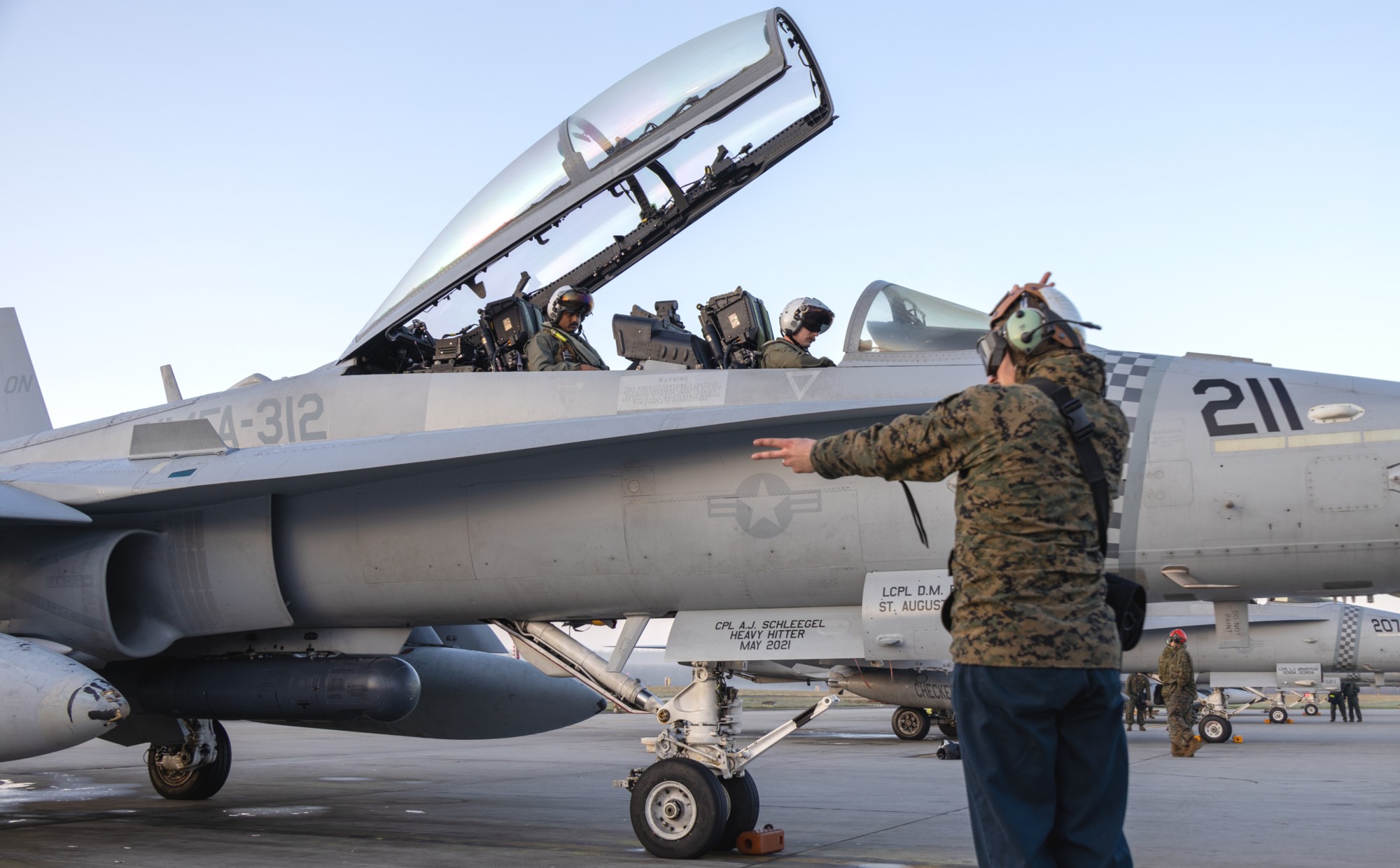 vmfa-312 checkerboards marine fighter attack squadron f/a-18d hornet lask air base poland nato 155