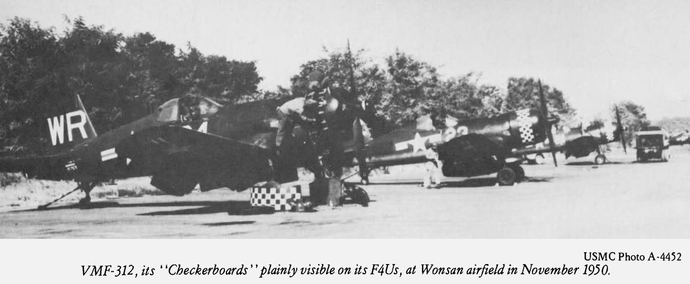 vmf-312 checkerboards f4u vought wonsan 1950