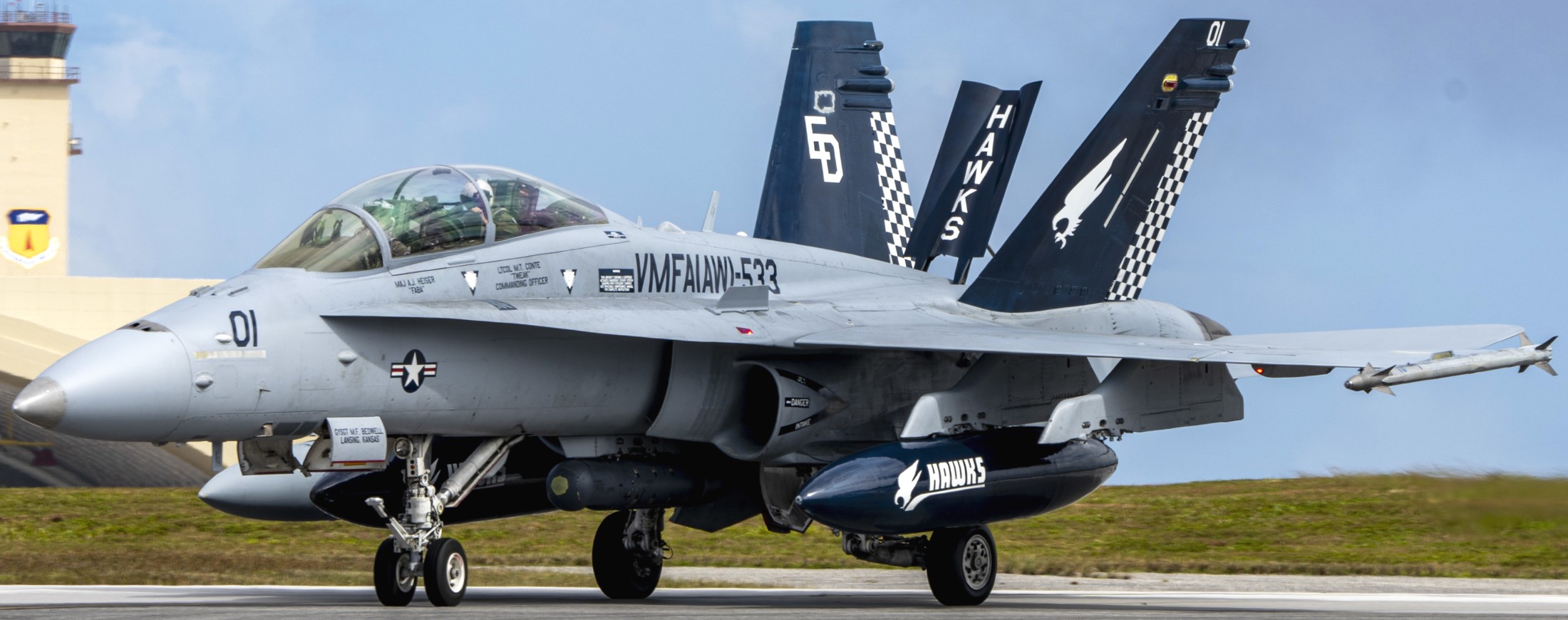 vmfa(aw)-533 hawks marine fighter attack squadron f/a-18d hornet special livery pinting 105