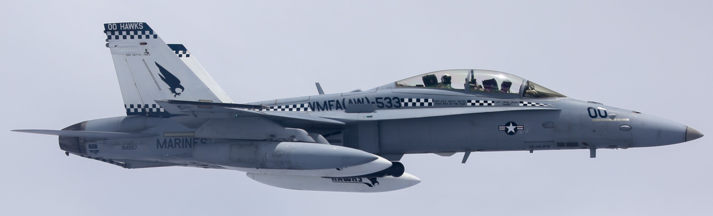 vmfa(aw)-533 hawks marine fighter attack squadron f/a-18d hornet 107