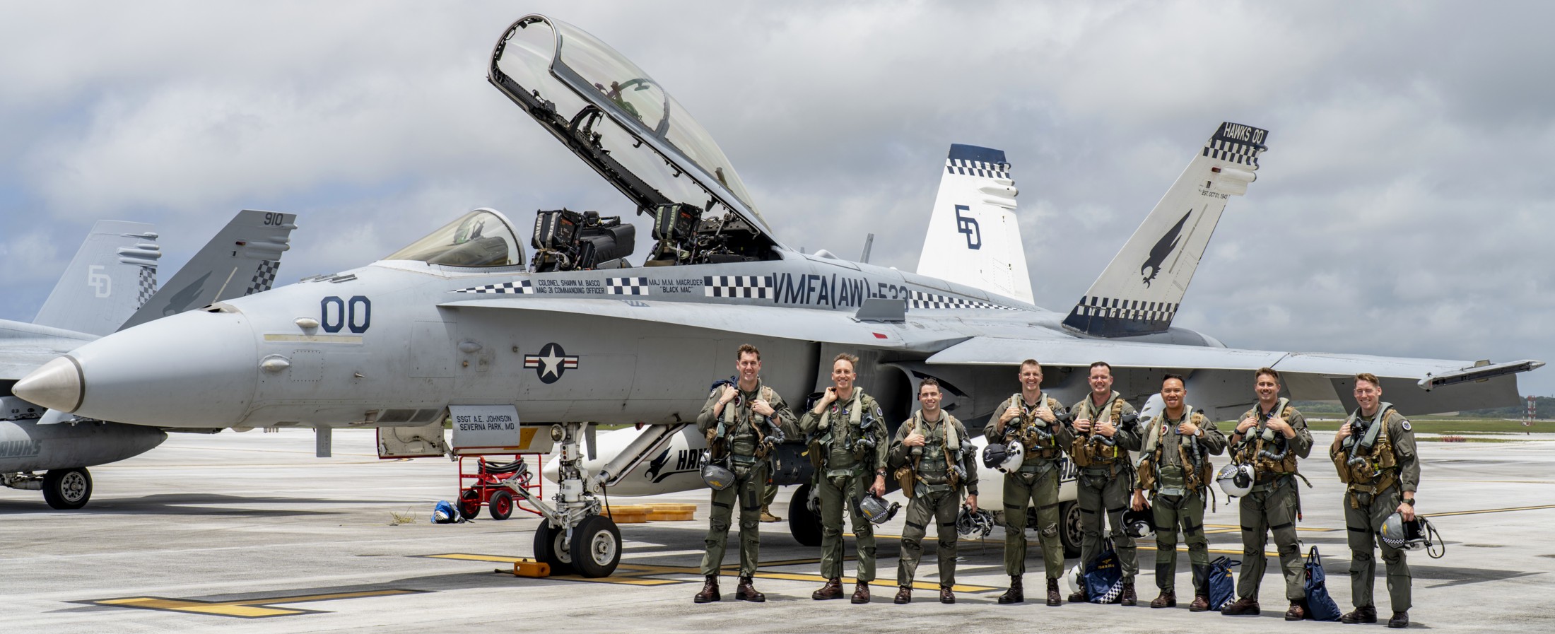 vmfa(aw)-533 hawks marine fighter attack squadron f/a-18d hornet 110