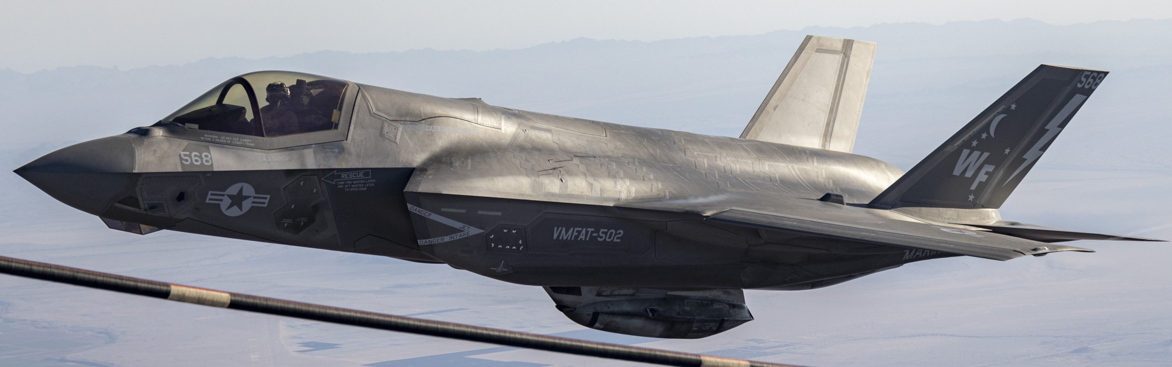 vmfat-502 flying nightmares marine fighter attack training squadron f-35b lightning ii inflight refueling 23