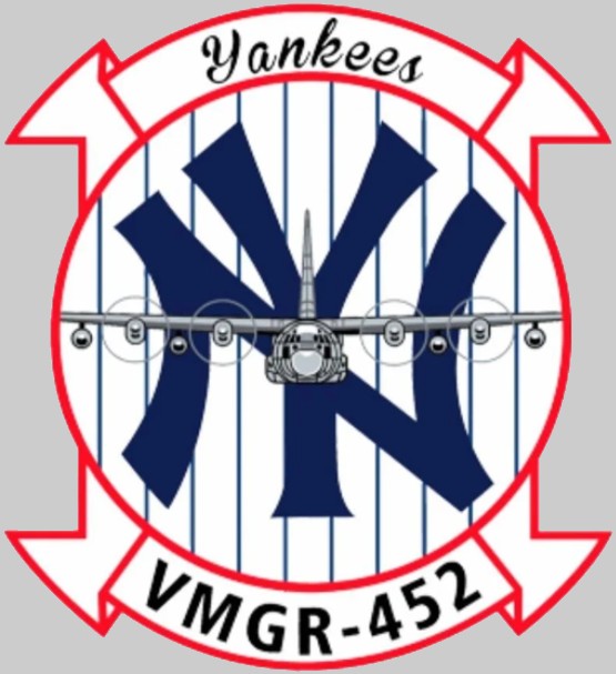 vmgr-452 yankees insignia crest patch badge marine aerial refueler transport squadron kc-130j super hercules usmcr 02x