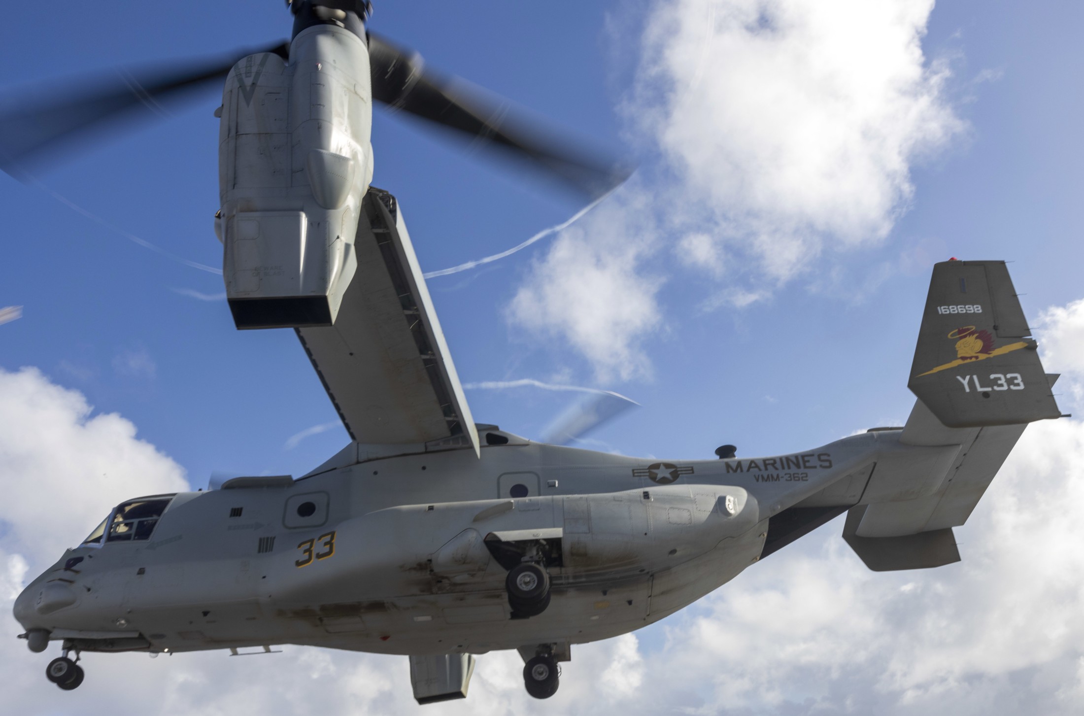 vmm-362 ugly angels marine medium tiltrotor squadron mv-22b osprey lpd-23 uss anchorage 2022