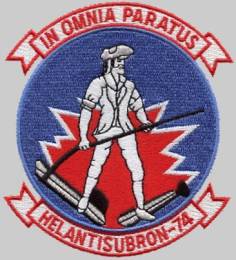 hs-74 minutemen big mothers crest insignia patch badge helicopter anti submarine squadron helantisubron us navy